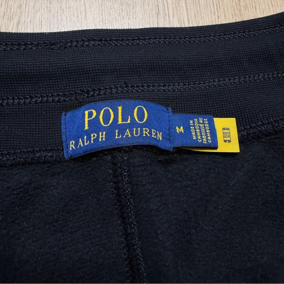Polo Ralph Lauren Fleece Adjustable Sweatpants Mens Medium Black Red Drawstrings - Picture 5 of 9
